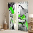 thumbnail image 3 of Homewish Green Swirl Geometric Kitchen Curtains,Modern Abstract Black Out Curtains Pack of 2 (42x63 Each), 3 of 6