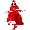 thumbnail image 1 of Binpure Women Christmas Clothes, Long Sleeve Dress and Shawl with Hood, 1 of 2