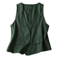thumbnail image 2 of Tittly Camisole top Vest for Women Women Linen Vest Women's Sleeveless Casual Vest Solid Sweetheart Cotton Linen Short Coat Waistcoat Vest Summer Tops Green M, 2 of 5