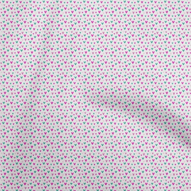 oneOone Polyester Spandex Fuschia Pink Fabric Valentine Heart Sewing Craft Projects Fabric Prints By Yard 56 Inch Wide