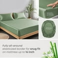 thumbnail image 3 of 100% Bamboo Full Size Sheet Set - Ultra Soft, Breathable & Cooling, Ideal for Hot Sleepers, 16" Deep Pocket, Hotel Luxury Bedding (Avocado Green), 3 of 8