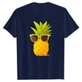 thumbnail image 4 of Icvfdpl Women Fashion T-Shirt Ladies Casual Pineapple Print T Shirt Short Sleeve Tops Leisure Shirt, 4 of 5