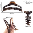 thumbnail image 6 of Parcelona French Slim Medium Shell Celluloid Jaw Hair Claw Clip for Women, 6 of 7