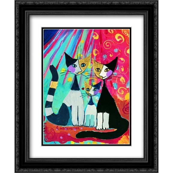 Together 2x Matted 20x24 Black Ornate Framed Art Print by Rosina Wachtmeister