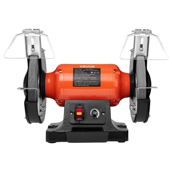 CAFORKP 8" Variable Speed Bench Grinder, 2000-3450RPM 550W, 36/60 Grit Wheels & Eye Shield