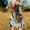 thumbnail image 3 of Joan Miro Vestido de manga corta Vestido de noche para mujer Vestidos de mujer ropa de verano para mujer 2025, 3 of 6