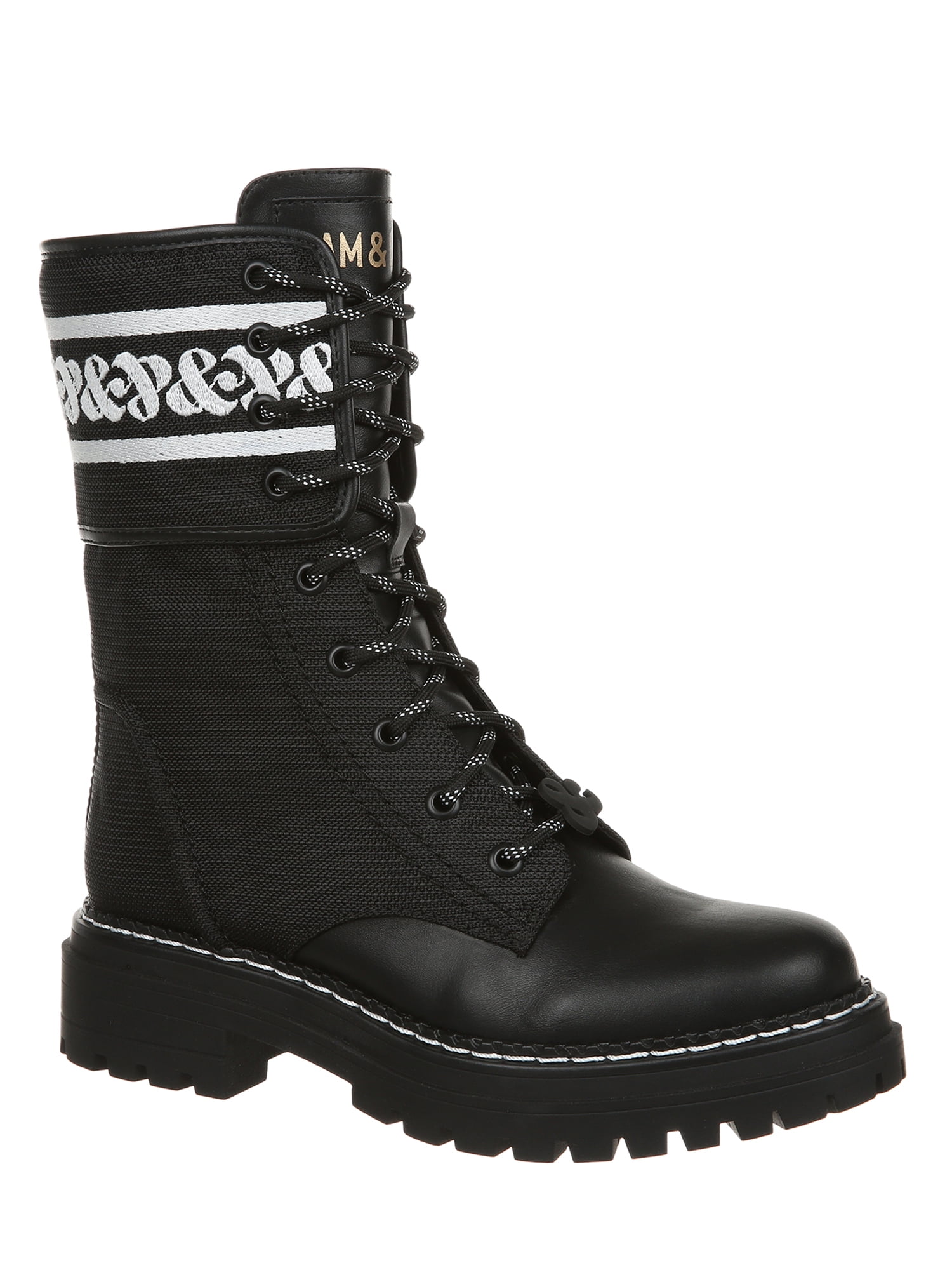 Sam & Libby Women's Stella Embroidered Combat Boot - Walmart.com