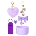 thumbnail image 1 of Colgante bola de pelo, juego de tazas de silicona, lazo, pajita, pareja de peluches, llavero con forma de corazón, 1 of 4