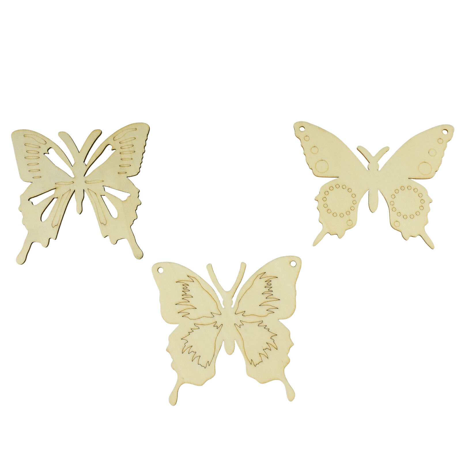 Lasercut Wooden Butterfly, 4Inch, 3Piece
