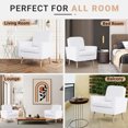 thumbnail image 4 of Frida Fleece Minimalist Accent Chair Set of 2-Color:White, 4 of 10