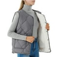 thumbnail image 2 of Womens Puffer Vest Lightweight Quilted Sleeveless Jackets Fleece Lined Button Down Padded Gilet Winter Outerwear, 2 of 7