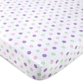 thumbnail image 6 of Baby Essentials 2 Pack of 52”L x 28”W Standard Microfiber Patterned Fitted Elastic Baby Crib Sheets for Newborns, Infants and Toddlers Nursery, Crib, Bed and Mattress in Flowers & Polka Dots, 6 of 7