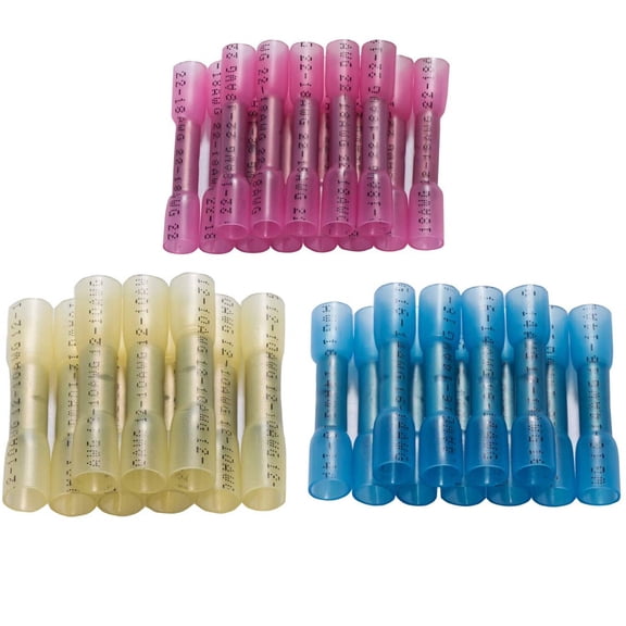22-14AWG  200PCS Waterproof Heat Shrink Butt Wire Splice Crimp Connector Terminal
