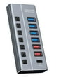 thumbnail image 2 of USB C Hub 7 Ports USB3.0 Splitter With Independent Switch Design Aluminum Alloy Type-C Data Transmission USB C Docking For Laptop, 2 of 8