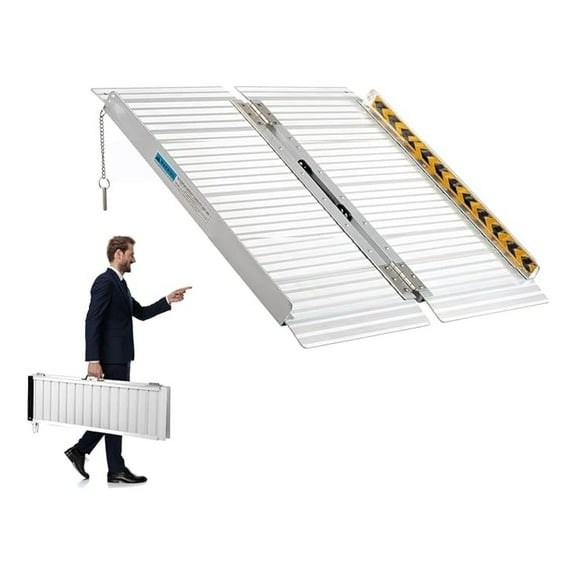Portable Wheelchair Ramp 2FT, 600LBS Capacity Handicap Ramps for Home, Aluminum Handicap Ramp, Threshold Ramps for Doorways, Steps, Stairs, Curbs