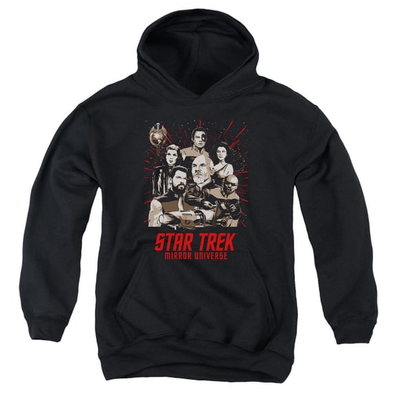 Star Trek/poster-youth Pull-over Hoodie-black-sm