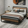 thumbnail image 2 of Costway Queen Metal Bed Frame Arc Platform Headboard Footboard Mattress Foundation Black, 2 of 10