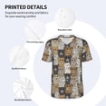 thumbnail image 3 of Zufioo Cartoon Bear Print Men's Baseball Short Sleeve, Moisture Wicking Button-Down Hip Hop Tee-Medium, 3 of 7