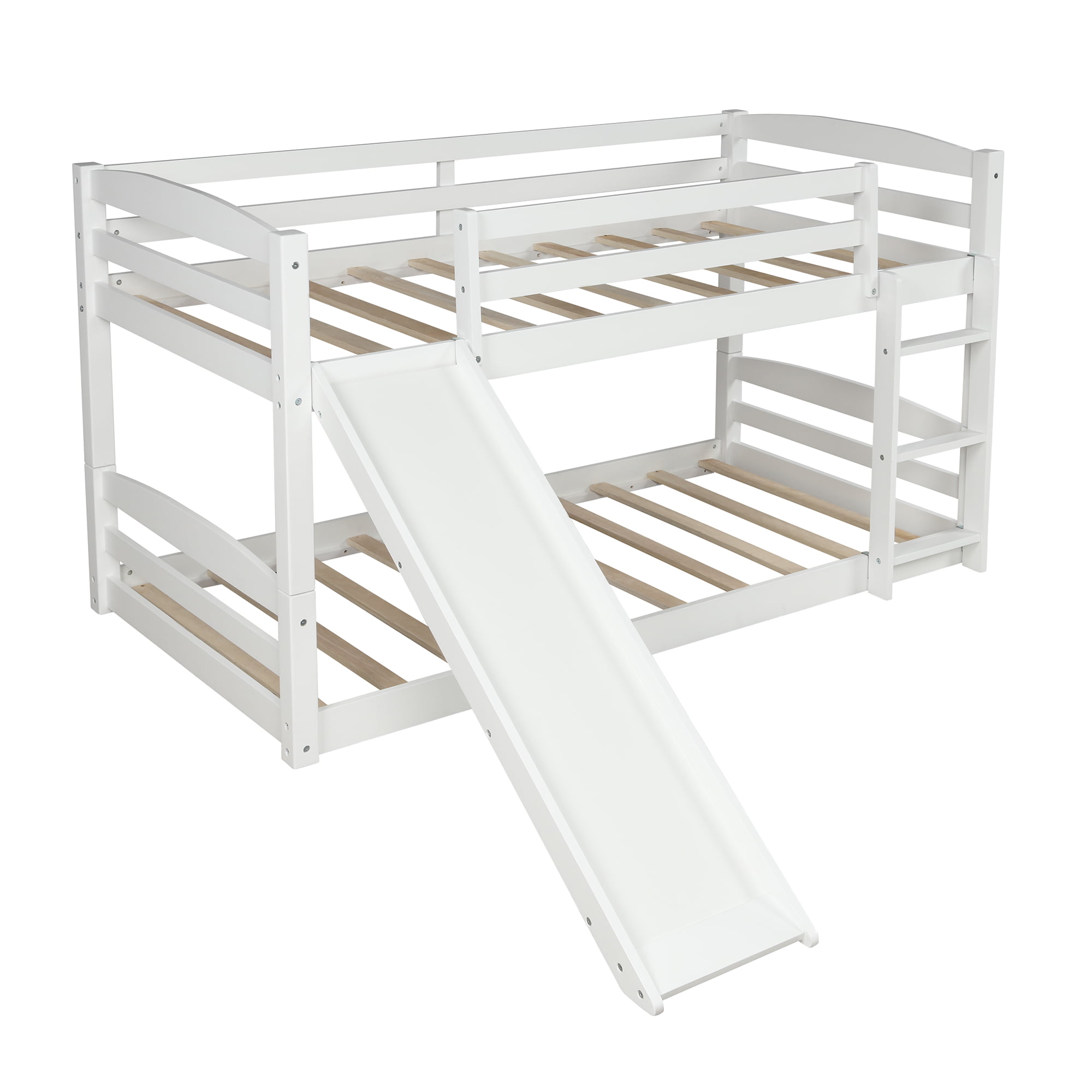 Twin Over Low Bunk Bed With Slide, Top Bunk Bed Only