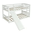 thumbnail image 4 of White Twin over Twin Low Bunk Bed with Slide and Ladder, 4 of 10