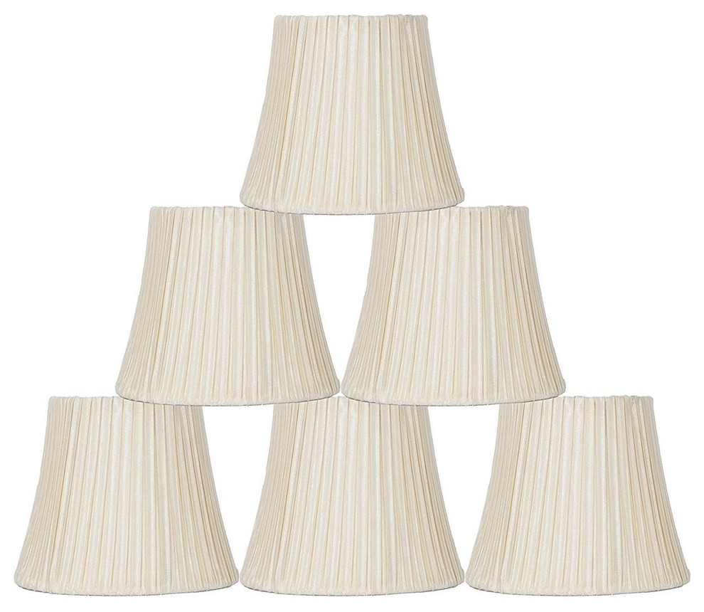 Urbanest Box Pleated Chandelier Lamp Shade, Black, 3x6x5", Set of 2