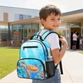 thumbnail image 4 of HUIACONG Ocean Sea Turtle 13.5 Inch Kids Backpack Water Resistant Multi Compartments Lightweight Breathable Padded Adjustable Shoulder Straps Sturdy School Bookbag for Preschool Elementary Boys Girls, 4 of 7