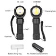 thumbnail image 4 of Billuyoard Linterna de luz fuerte Linterna de trabajo giratoria de 360 ​​grados Life Impermeable COB Linterna de alta luz con cola Magnética Múltiples Iluminación novedosa Billuyoard HA022346-00, 4 of 6