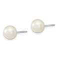 thumbnail image 3 of 925 Sterling Silver Rhodium-Plated 8-9mm White /Black Imitation Shell Pearl Post 3 Earring Set, 3 of 7