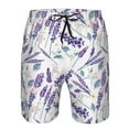 thumbnail image 3 of Goofa Lavender Flowers Printed Mens Swim Trunks Summer Quick Dry Short Beach Swimwear Bathing Suits-Medium, 3 of 9