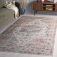 thumbnail image 3 of SAFAVIEH Arizona Heather Medallion Machine Washable Area Rug, Olive/Red, 6' x 6' Square, 3 of 13