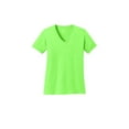 thumbnail image 4 of Port & Company Ladies Core Cotton V-Neck T-Shirt Neon Green Medium, 4 of 5