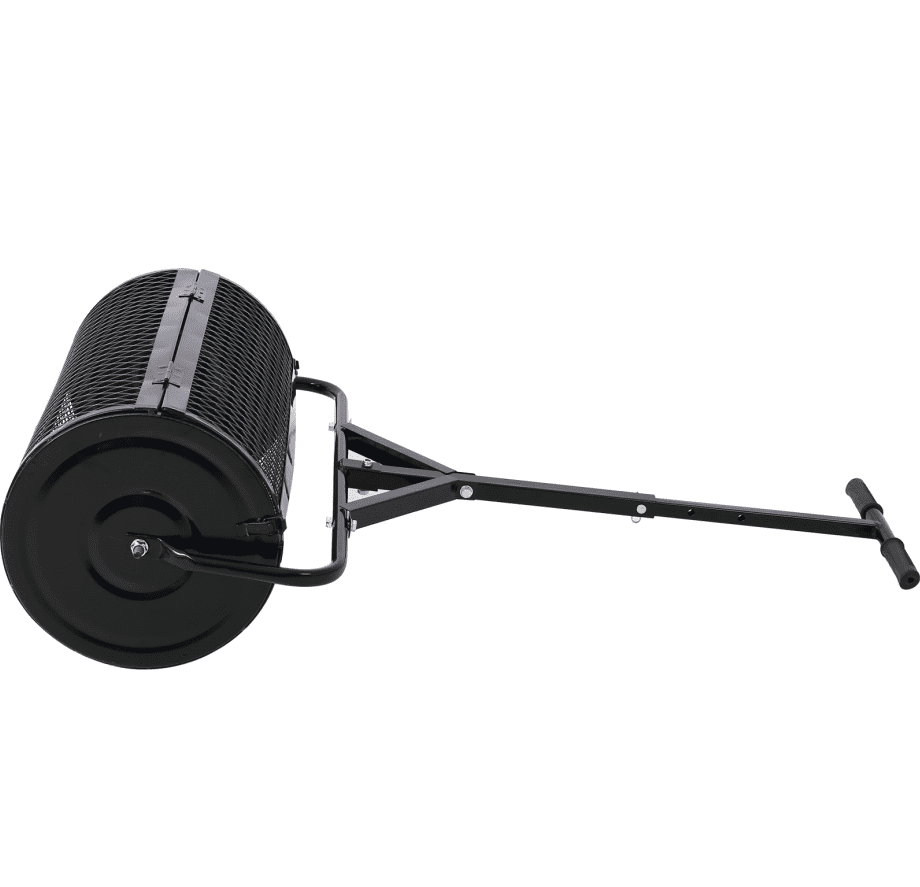 24-Inch Peat Moss Spreader Metal Mesh Compost Roller for Garden Care