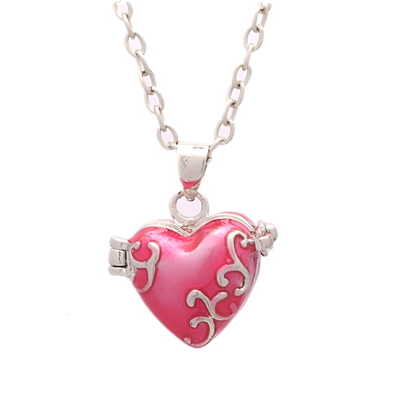 DESIGNICE Stylish Brass Heart Resin Locket Necklace with Concealed Storage Space Statement Jewelry for Fashion Enthusiasts