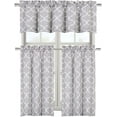thumbnail image 2 of Maison Trellis Cotton Blend Kitchen Curtain Tier &amp; Valance Set - Gray, 2 of 3