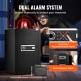 thumbnail image 5 of VEVOR Single Door 3.5 cu.ft Safe Box with Key Lock & Password, Safe Lock Box with Fireproof Bag, Key Rack, LED Light, and 2 Shelves for Money, Documents, Jewelry, and Valuables, Black, 5 of 9