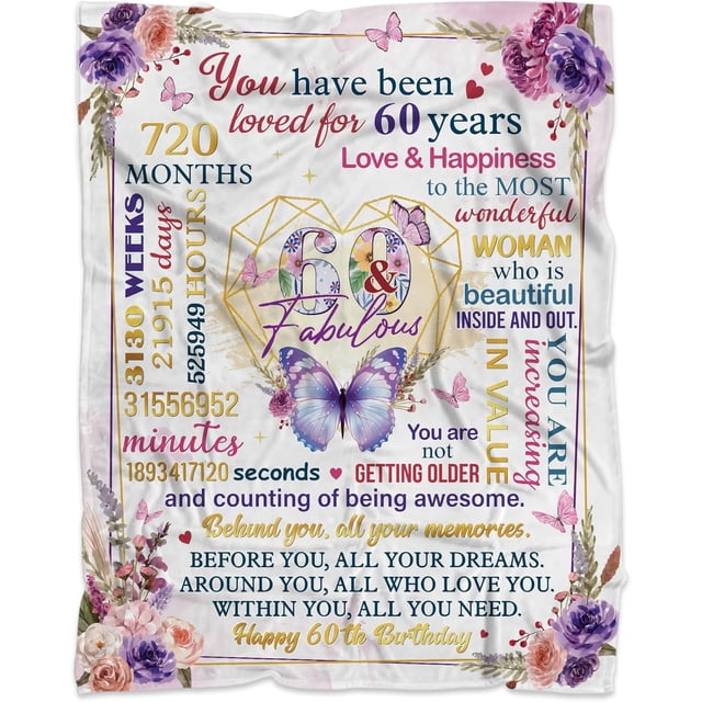 LHSHID 100th Birthday Gifts for Women 100th Birthday Blanket 100 Year Old Birthday Gifts for Granma Mom Wife Sister Birthday Gifts for Women Happy 100th Birthday Party Decorations 50x60in