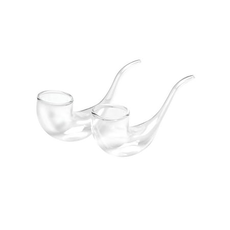 ART & ARTIFACT Tobacco Pipe Shaped Sipping Glasses Set - Cool Beverage Cups for Drinking Wine, Champagne, Whiskey,