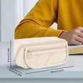 thumbnail image 3 of Multi Layer Pencil Case, Large Capacity Stationery Organizer Pencil Bag, Front Clear Window Pen Pouch, Multi Compartment Bag, Soft Fabric Multi Zipper Storage Bag for Daily Study 1Pcs, 3 of 6
