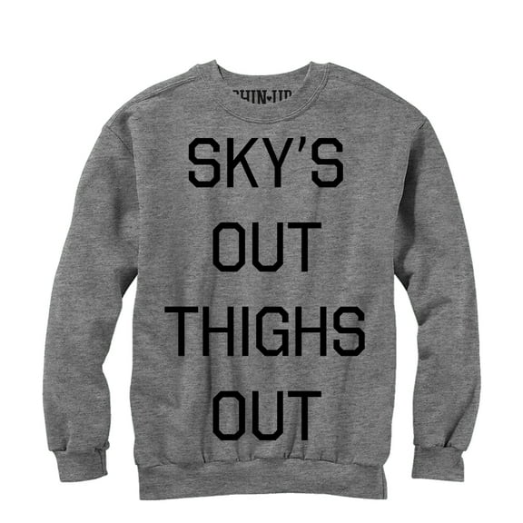 Women's CHIN UP Sky's Out Thighs Out  Sweatshirt Athletic Heather Medium