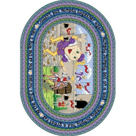 Humpty Dumpty 7 ft.8 in. x 10 ft.9 in. Oval  WearOn Nylon Machine Tufted- Cut Pile Just for Kids Rug