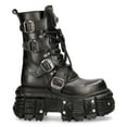 thumbnail image 3 of NEW ROCK BOOTS TANK373-S1 Black Leather Unisex Combat Platform Biker Goth Shoes 36, 3 of 6