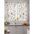thumbnail image 2 of Vintage Chic Floral Tier Curtains 45 Inch Length,Sheer Curtains for Bedroom Living Room Window Farmhouse Flowers Birds Botanical Short Kitchen Curtains Drapes for Small Half Window 27.5"x45" 2 Panels, 2 of 7