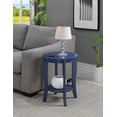thumbnail image 2 of Pemberly Row Table d'Appoint Ronde en Bois avec Étagère Inférieure Bleue, 2 of 6