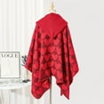 thumbnail image 4 of Friday Xysaqa Women's Cute Heart Print Hooded Cloak Blanket Open Front Poncho Cape with Hood Shawl Wrap Cardigan Sweater Gifts for Women Red, 4 of 4