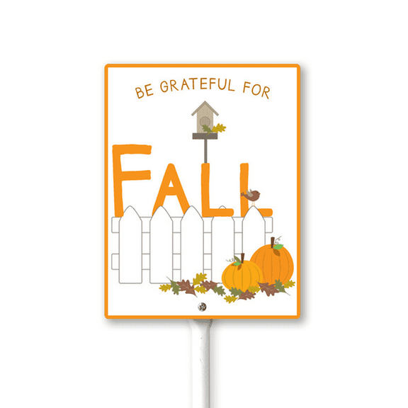 Aluminum Yard Stake Outdoor Fall Decor Rustic Garden Stake Autumn Yard Sign Be Grateful For Fall Lawn Ornaments for Porch Garden Home Patio Harvest Thanksgiving Halloween Decorations