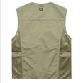 thumbnail image 3 of Outdoor Cargo Jackets for Men's Casual Work Safari Travel Photo Fishing Vest Zip-up Waistcoat Multi Pockets (3X-Large, Khaki 02), 3 of 5