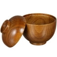 thumbnail image 4 of Troglfold soup bowl 2pcs Handmade Wooden Bowls with Lids for Kitchen and Serving,3.94"X3.54"X3.54", 4 of 10