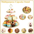 thumbnail image 6 of Gnwei 3 Tier Serving Tray with Base Stainless Steel Tiered Cupcake Stand Dessert Table Display Set Cup Cake Tier Stand Metal Cupcake Tower Fruit Dessert Holder Wedding Serving Platter, 6 of 8
