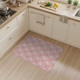 thumbnail image 2 of ODIKA 3'x5' Washable Throw Rug Pink Intersections Trellis Trailing Florals for Entryway, Kitchen, Mudroom, Stain Resistant, Low Profile, Non-Slip, 2 of 7
