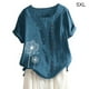 thumbnail image 1 of Camisa de mujer con botones, blusa informal de manga corta con cuello redondo, verde oscuro, 5XL Vogacara AP001735-24, 1 of 7
